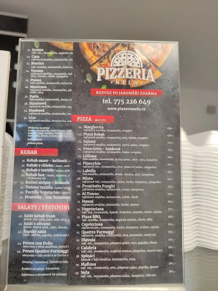 Menu_Pizzeria NELA Jaroměř_Jaroměř_immagine_1