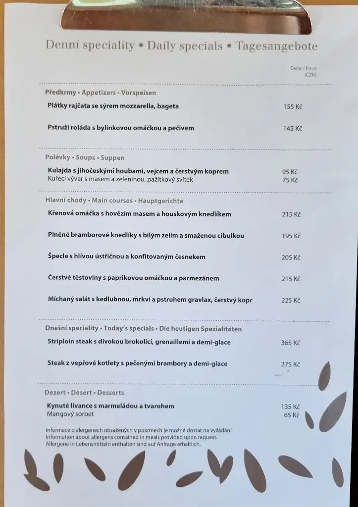 Menu_Amenity Restaurace Blue Lipno_Frymburk_image_1