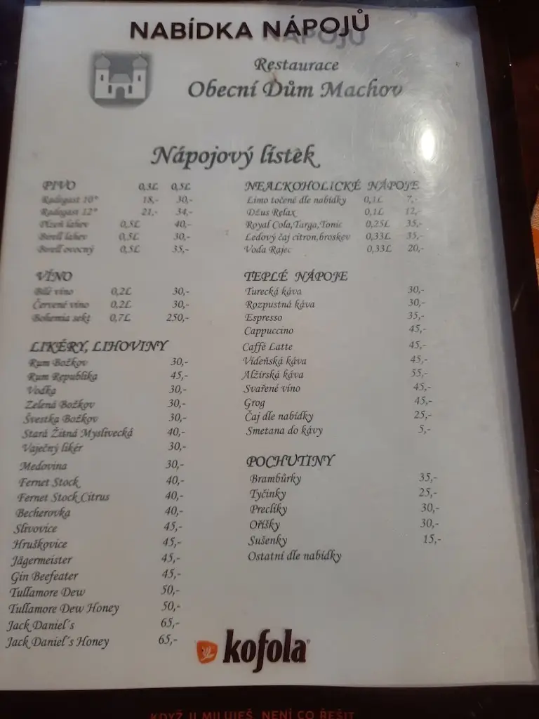 Menu_Restaurace Obecní Dům_Machov_immagine_3