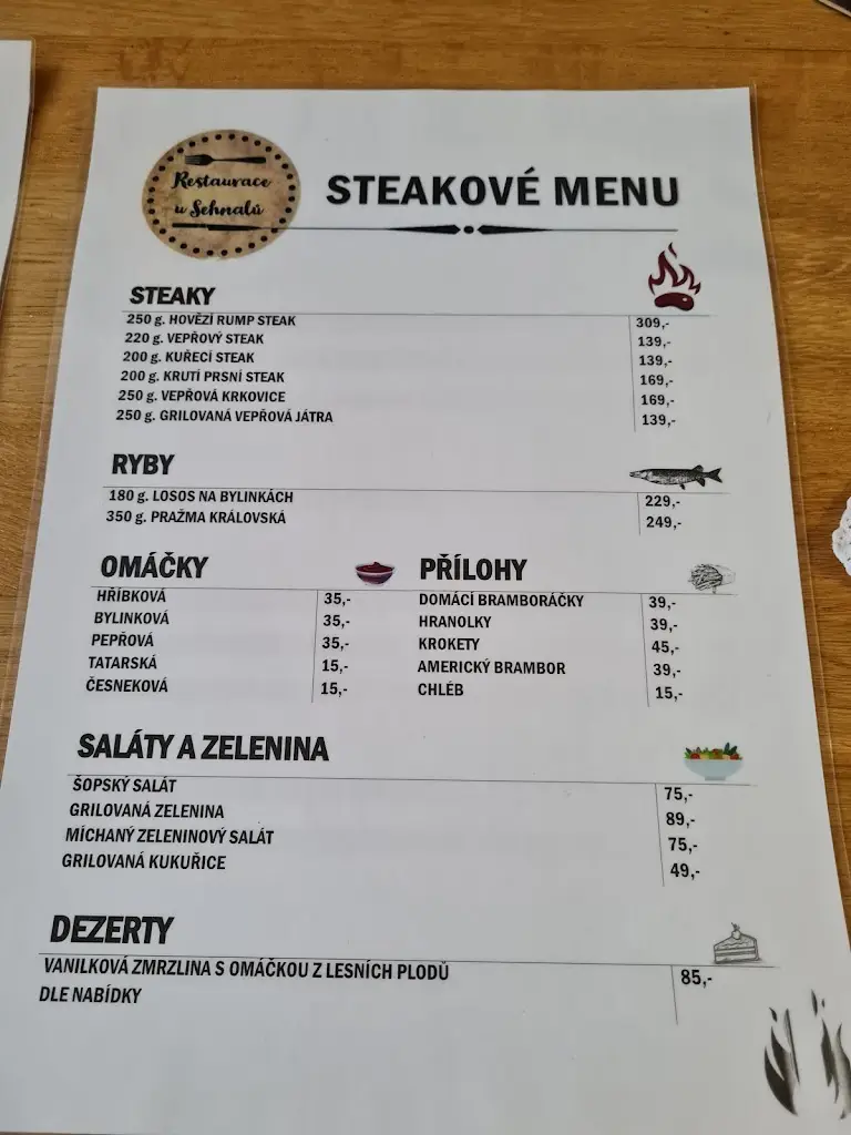 Menu_Restaurace u Sehnalů_Lázně Bělohrad_immagine_3