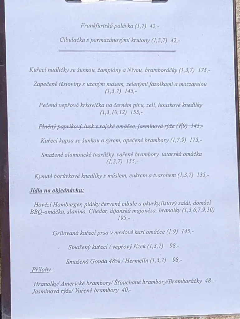 Menu_Restaurace Na Mostě_Lázně Bělohrad_immagine_1