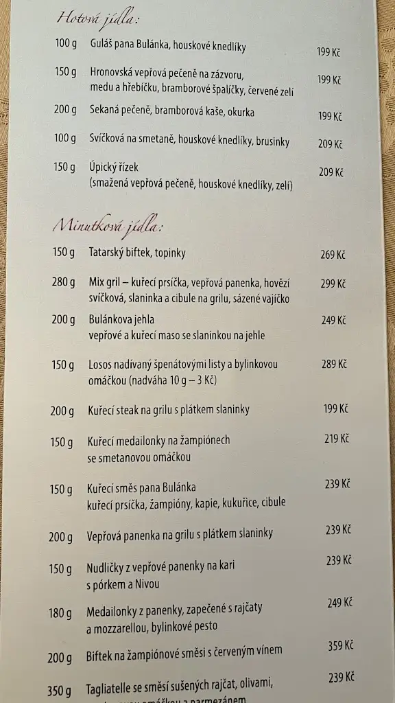 Menu_Restaurace U Bulánka_Malé Svatoňovice_immagine_2