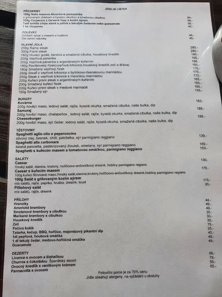 Menu_Restaurace U Kovárny Meziměstí_Meziměstí_image_2
