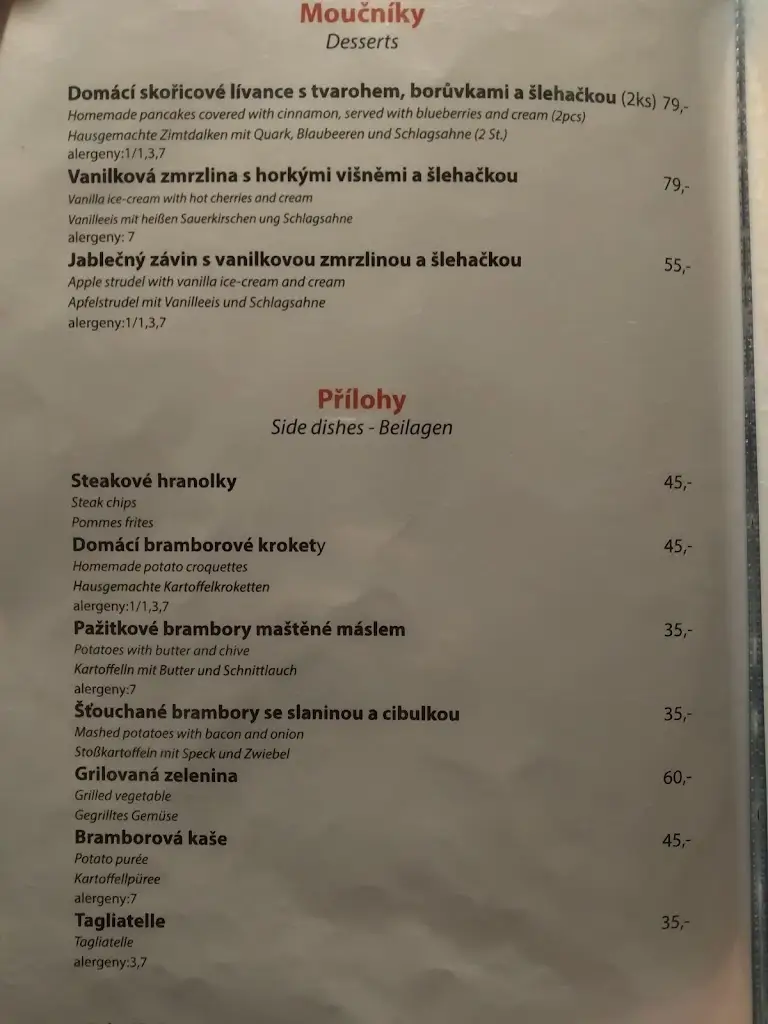 Menu_U Všech Čertů restaurant_Jičín_immagine_2