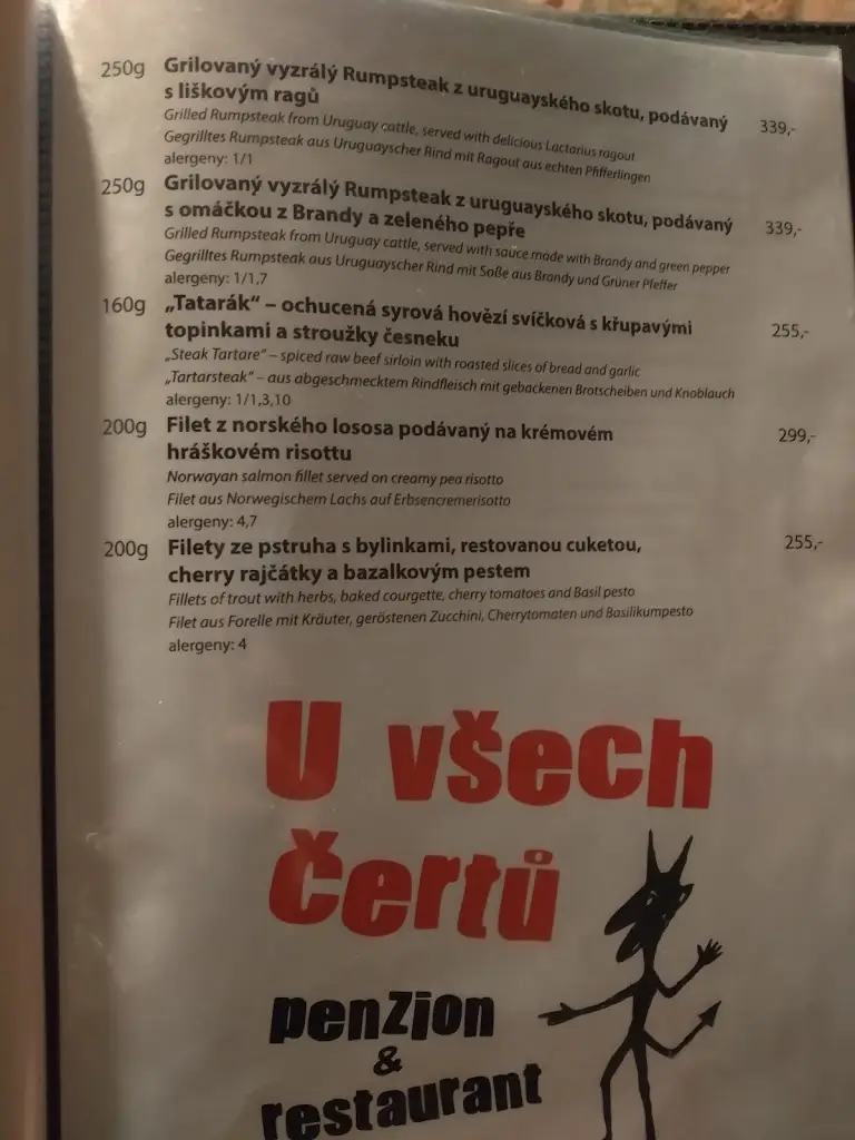 Menu_U Všech Čertů restaurant_Jičín_immagine_4