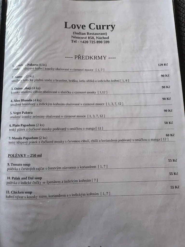 Menu_Love Curry Indian Restaurant_Náchod_image_1