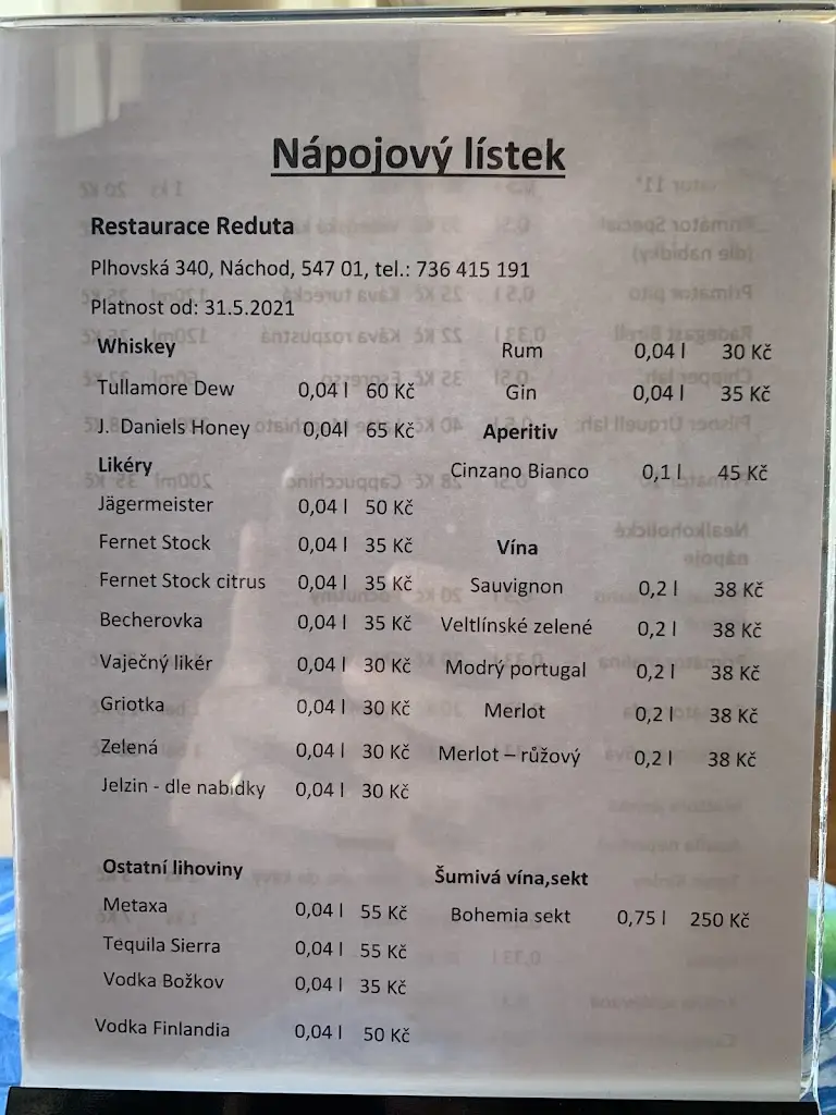 Menu_Reduta - cafe & restaurant_Náchod_image_1