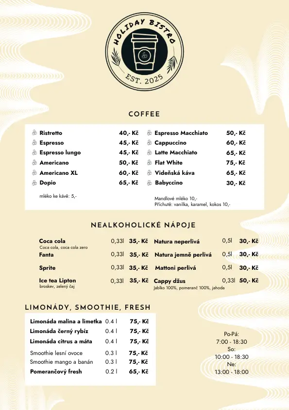 Menu_Holiday Bistro_Nový Bydžov_image_1