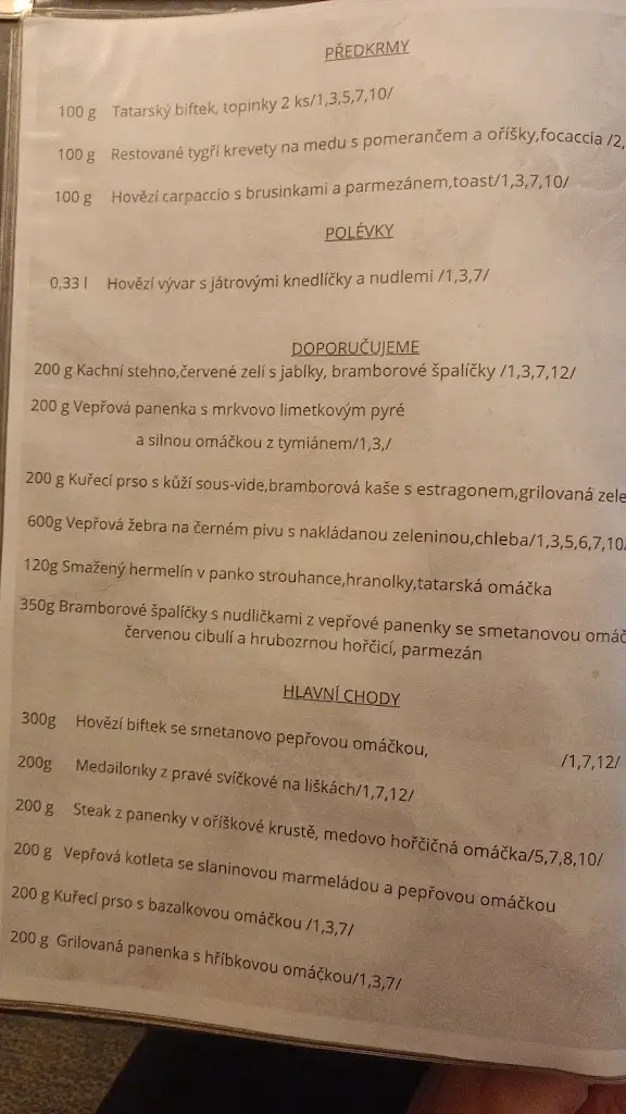 Menu_Restaurace U Řeháčků_Nové Město nad Metují_image_1