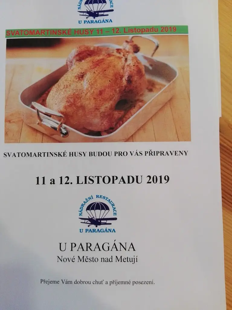 Menu_Nádražní restaurace U Paragána_Nové Město nad Metují_image_2