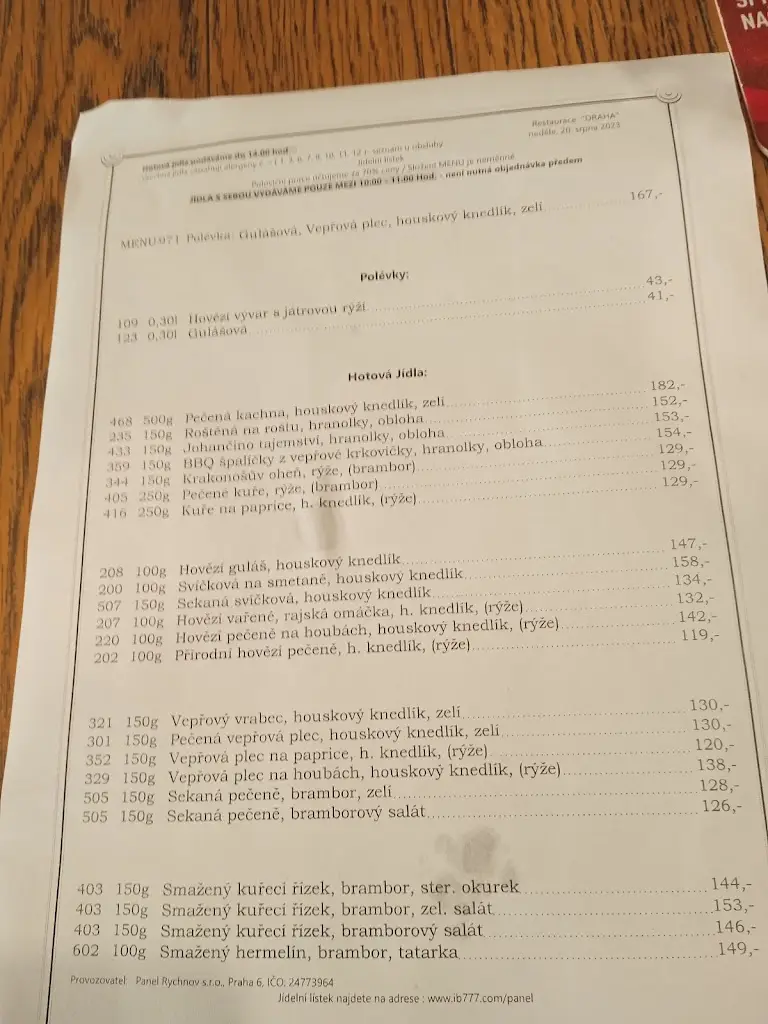 Menu_Restaurace Draha (Panel Rychnov s.r.o.)_Okres Rychnov nad Kněžnou_immagine_2