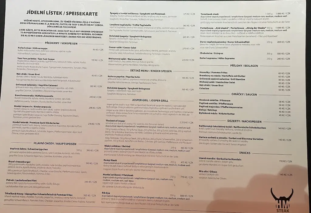 Menu_H&M Steak Restaurant Lipno_Frymburk_immagine_1