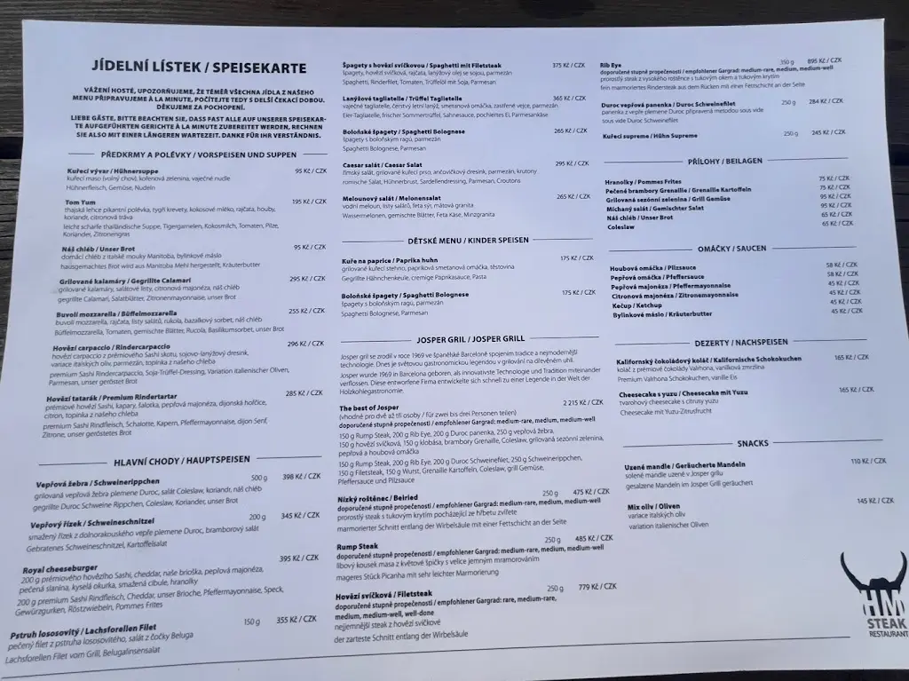 Menu_H&M Steak Restaurant Lipno_Frymburk_immagine_4