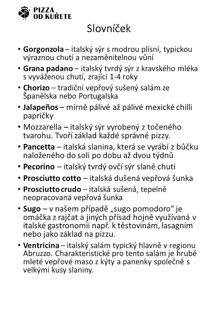Menu_Bistro Pizza od Kuřete_Okres Rychnov nad Kněžnou_immagine_1
