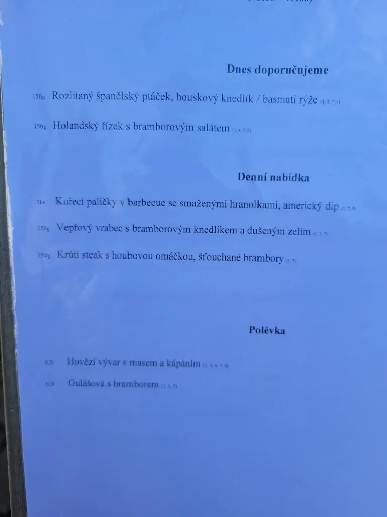 Menu_Restaurace Jednička Trutnov_Okres Trutnov_image_1