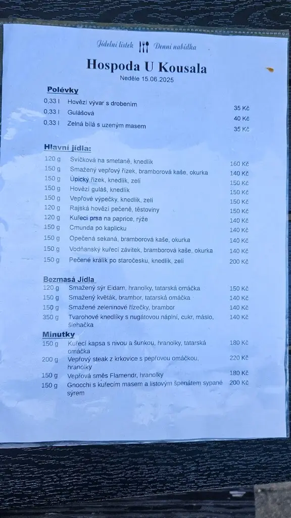 Menu_Hospoda U Kousala_Okres Trutnov_image_4
