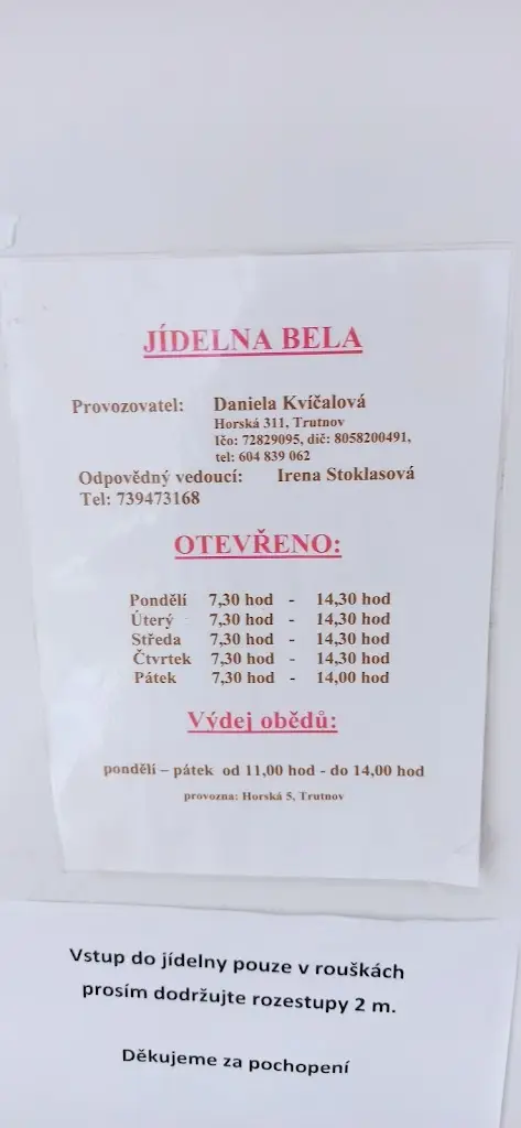 Menu_Jídelna Bela_Okres Trutnov_immagine_1