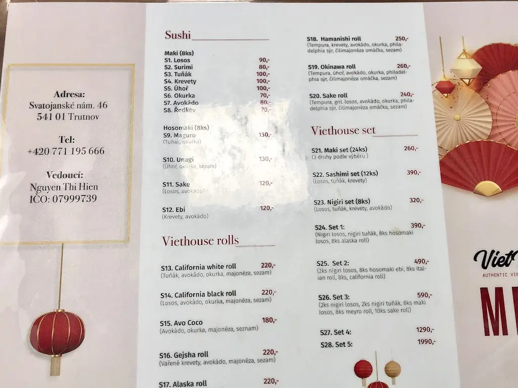 Menu_Bistro Viet House_Okres Trutnov_image_4