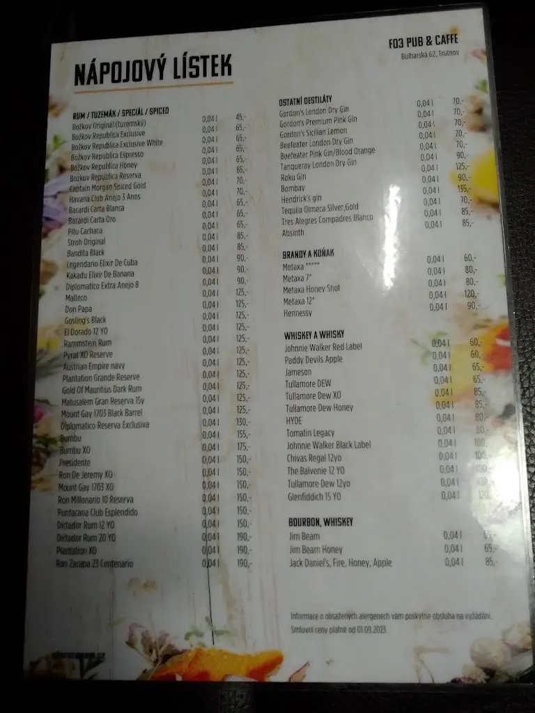 Menu_fo3 Pub&caffe_Okres Trutnov_image_2