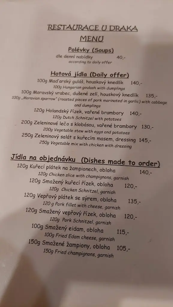 Menu_Restaurace U Draka_Okres Trutnov_image_1