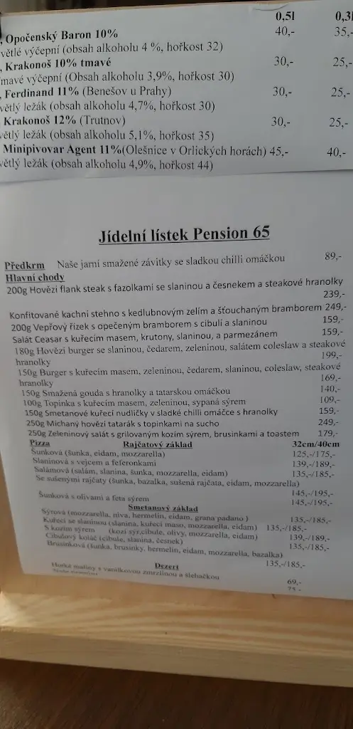 Menu_Pension 65 s Restaurací_Police nad Metují_image_3