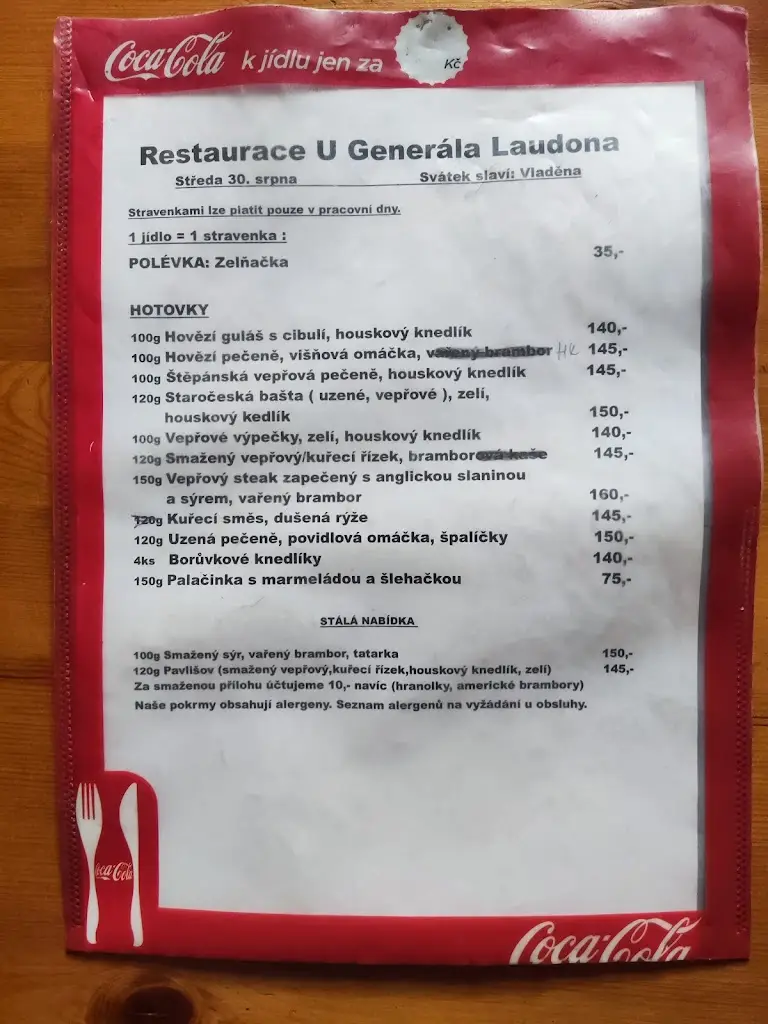 Menu_Restaurace U Generála Laudóna_Police nad Metují_immagine_1