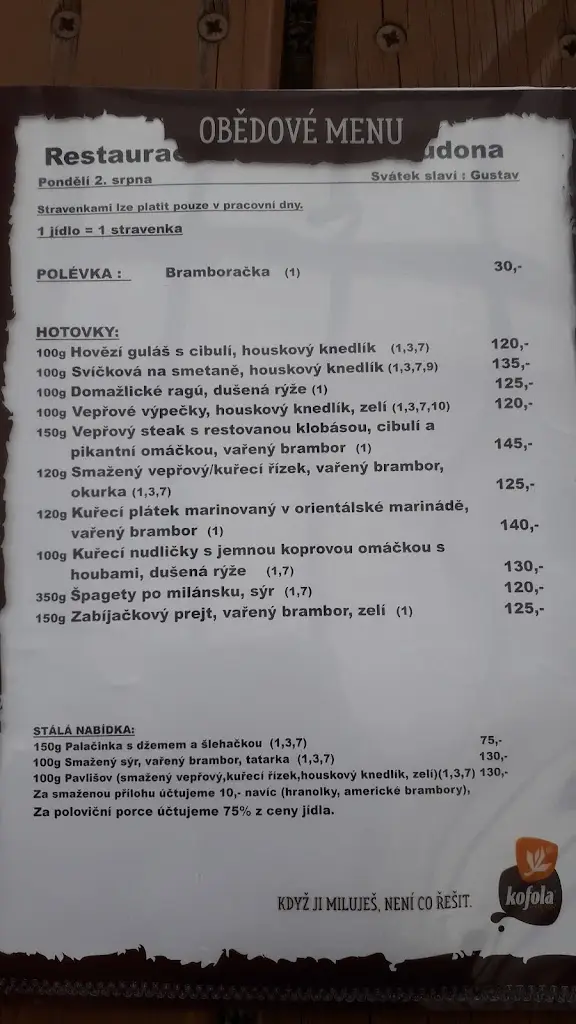 Menu_Restaurace U Generála Laudóna_Police nad Metují_immagine_4