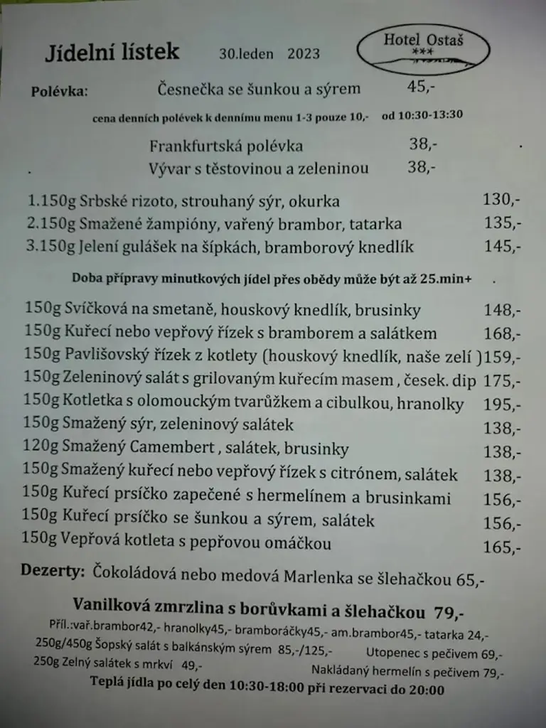 Menu_Hotel Ostaš_Police nad Metují_image_1