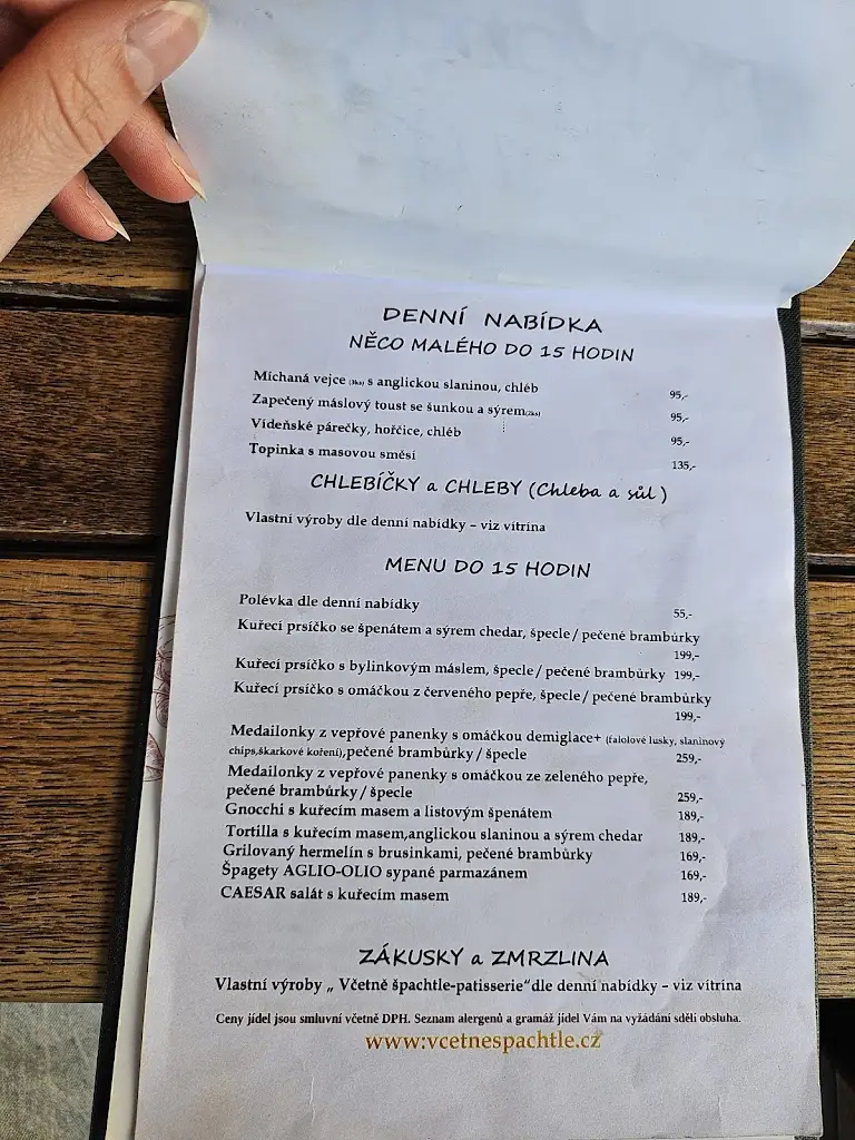 Menu_Coffee bistro U Špachtle_Solnice_image_1