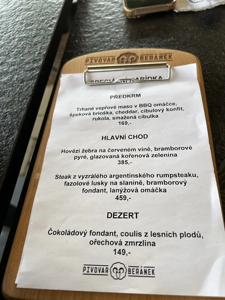 Menu_Pivovar Beránek_Stěžery_image_1