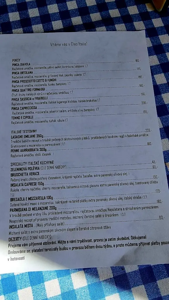 Menu_Ciao Italia Pinseria_Stěžery_immagine_4