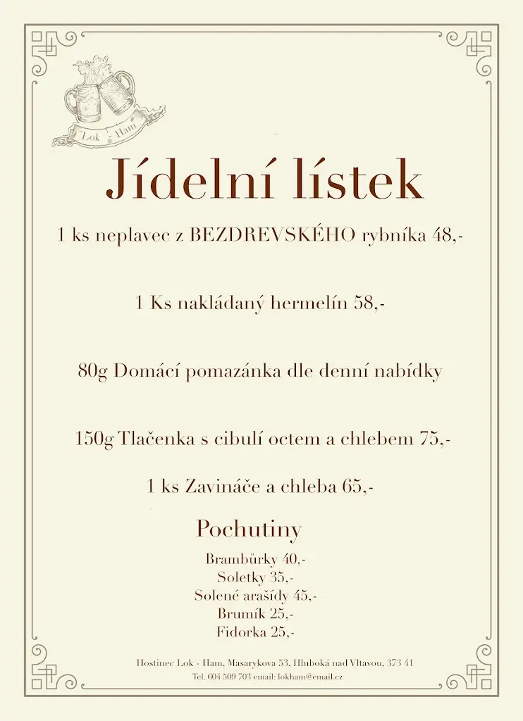 Menu_Hostinec Lok Ham_Hluboká nad Vltavou_image_1