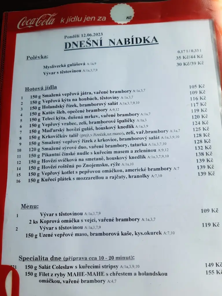 Menu_Restaurace U Věže_Týniště nad Orlicí_image_4