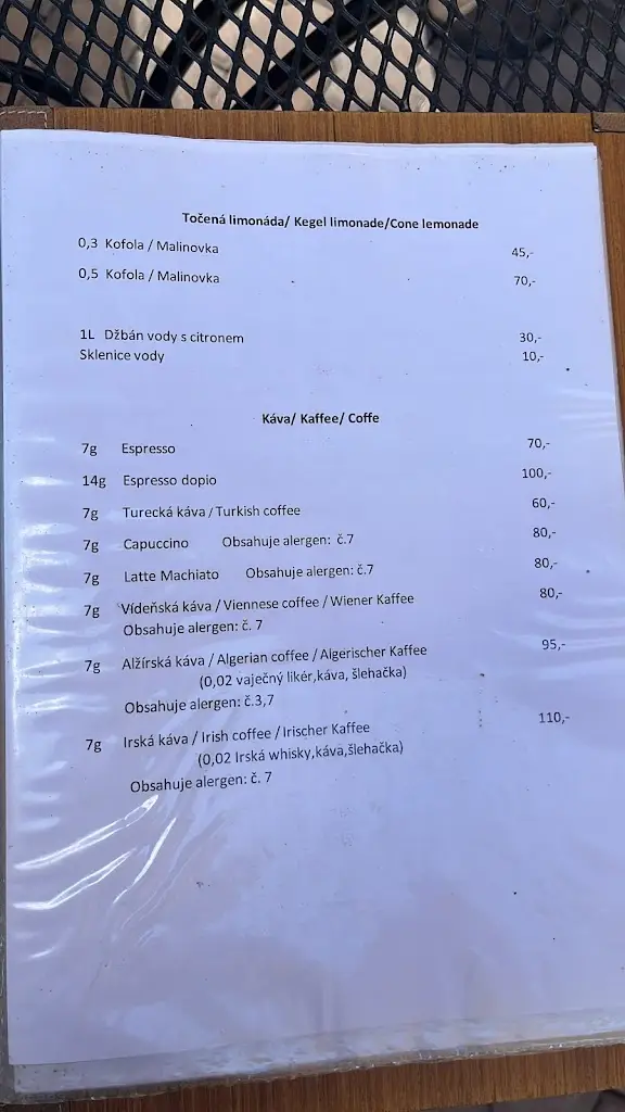 Menu_Hunter's Inn_Špindlerův Mlýn_image_1