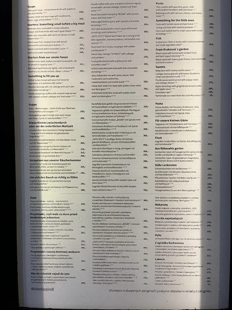 Menu_Restaurace Lebeda_Špindlerův Mlýn_image_2