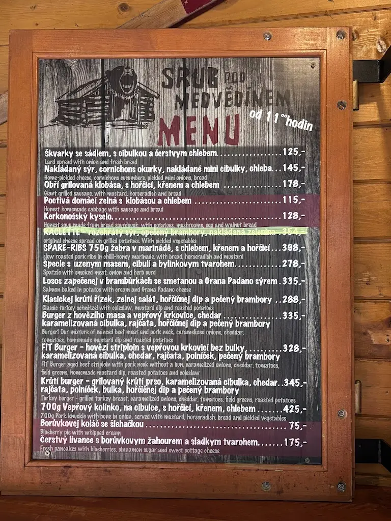 Menu_Café Restaurant SRUB pod Medvědínem_Špindlerův Mlýn_image_3