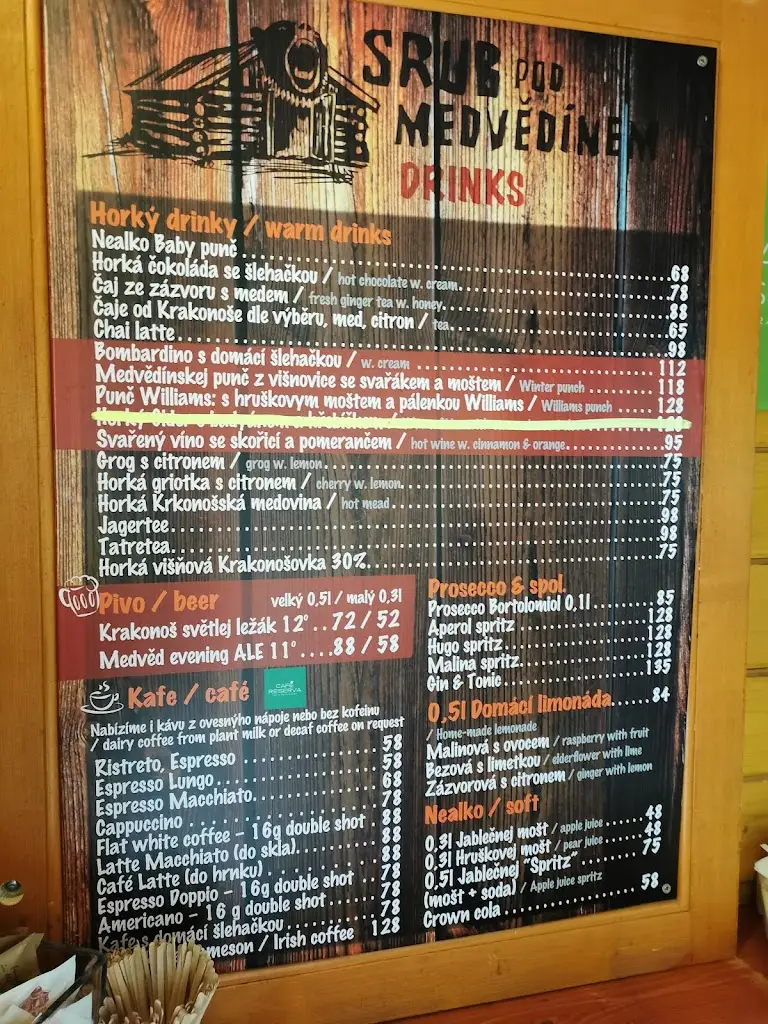 Menu_Café Restaurant SRUB pod Medvědínem_Špindlerův Mlýn_image_4