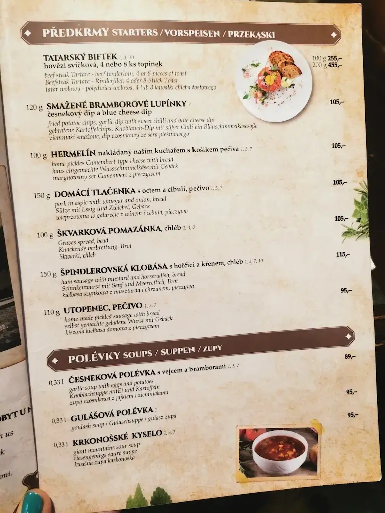 Menu_Hotel Hubertus Restaurant_Špindlerův Mlýn_image_2