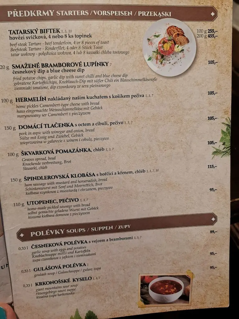 Menu_Hotel Hubertus Restaurant_Špindlerův Mlýn_image_3