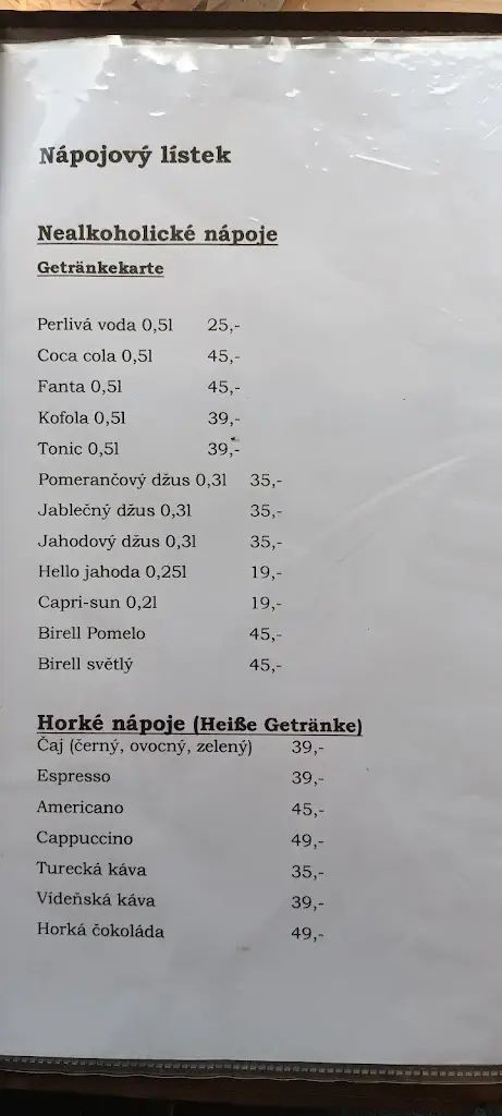 Menu_Restaurace a penzion Mája_Benecko_image_1