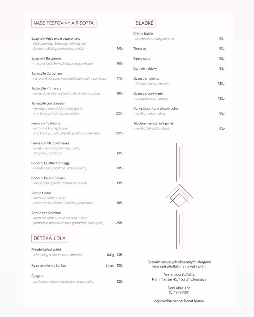 Menu_Restaurace Gloria_Chrastava_image_1