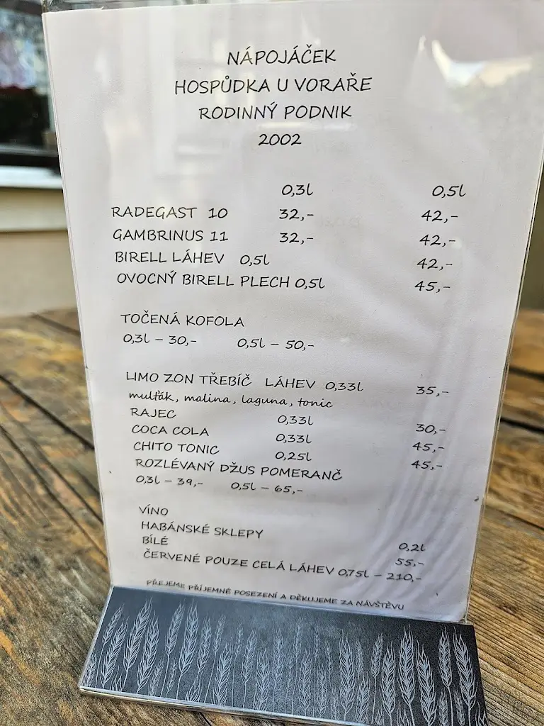 Menu_Hospůdka u Voraře_Hluboká nad Vltavou_image_1