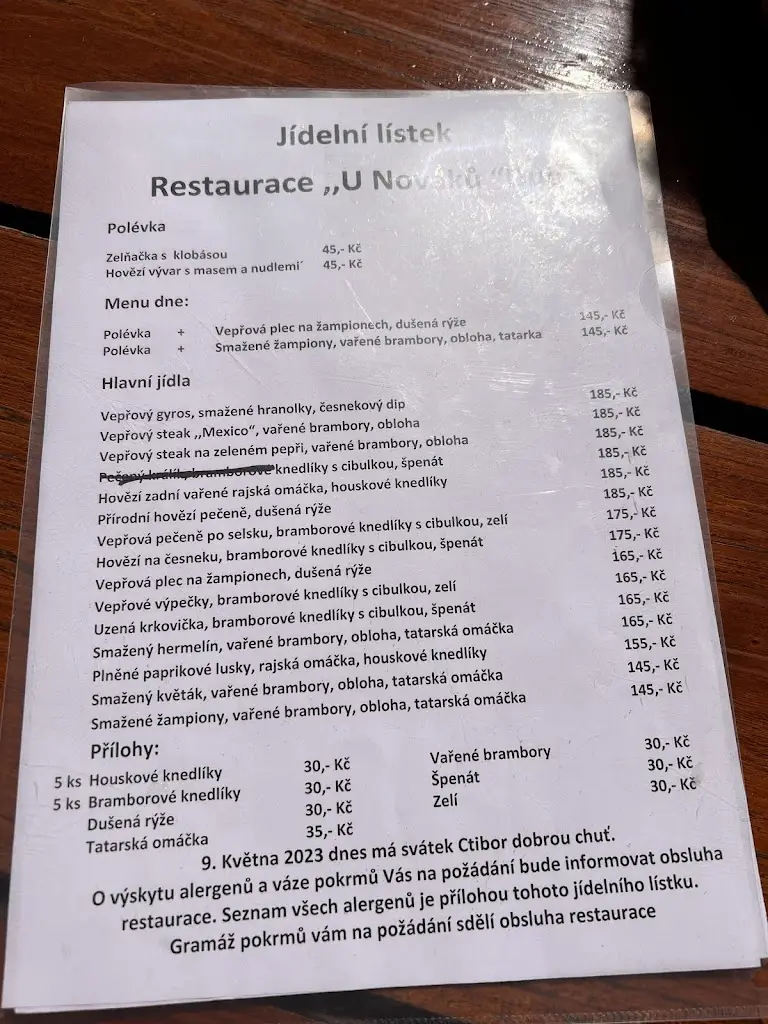 Menu_Restaurace U Nováků_Dubá_immagine_2