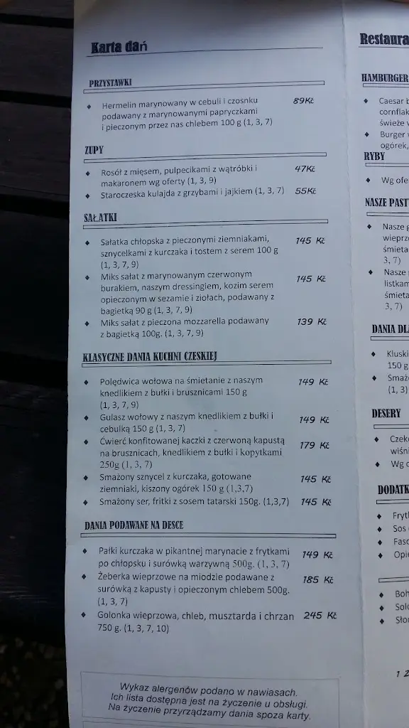 Menu_The Stone Restaurant_Frýdlant_image_3