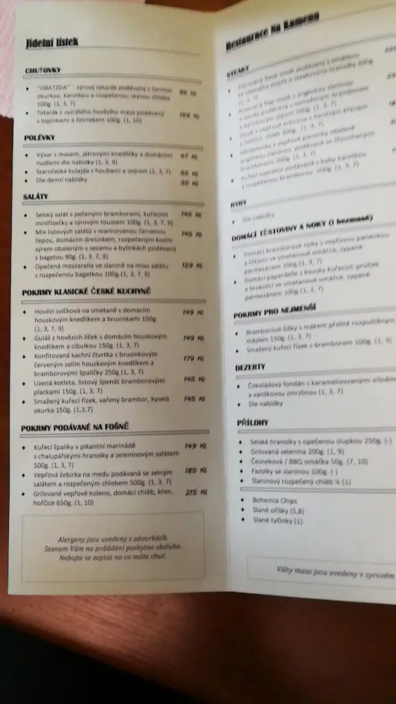 Menu_The Stone Restaurant_Frýdlant_image_4