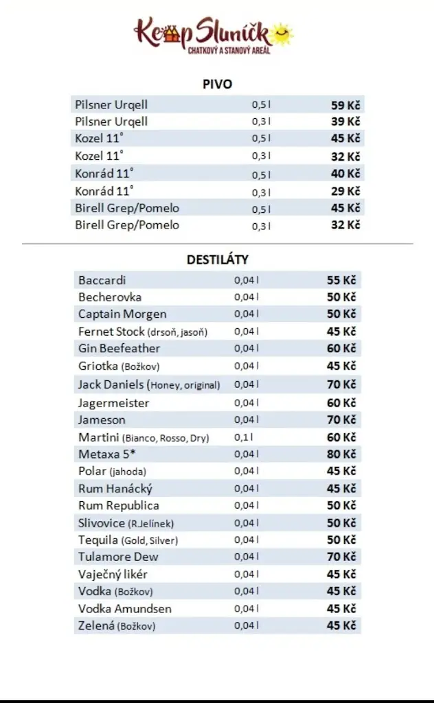 Menu_Restaurace Sluníčko, Staré splavy_Doksy_image_2