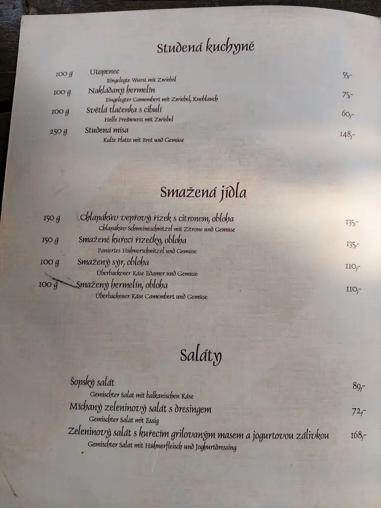 Menu_Restaurace Dělnický dům_Hejnice_immagine_3