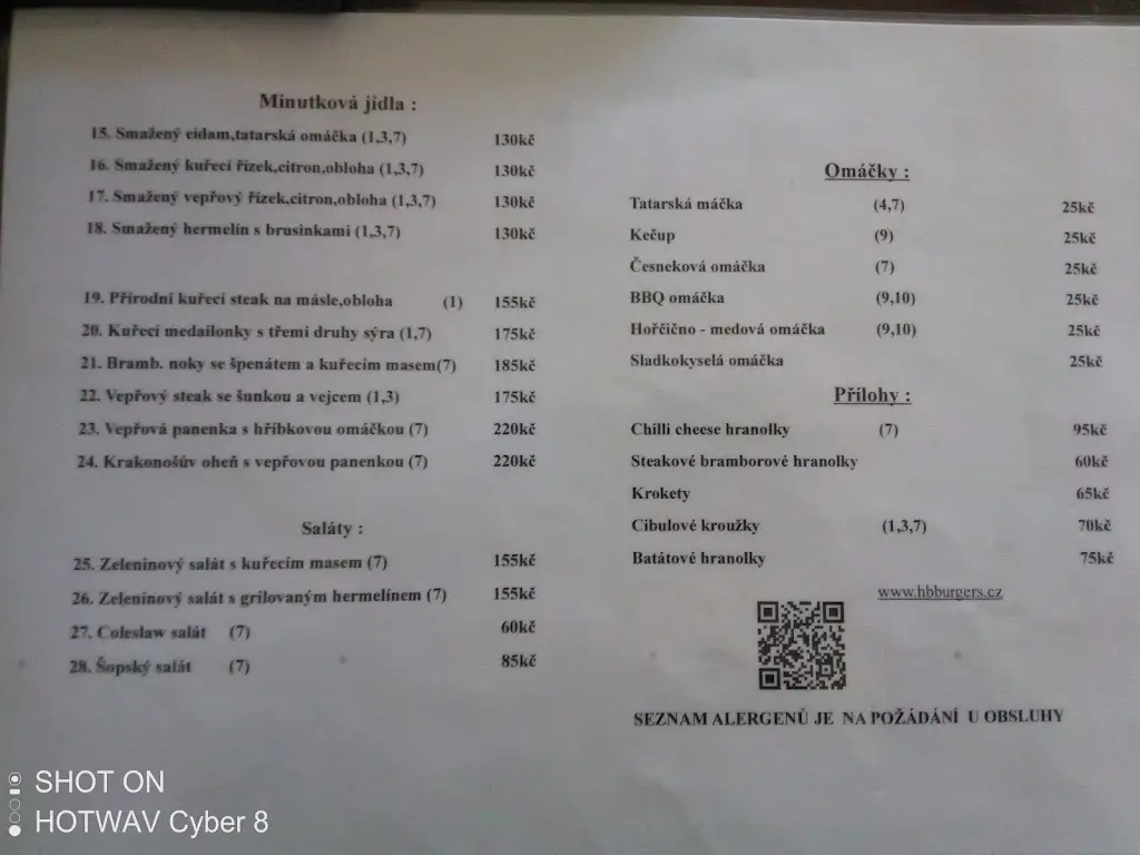 Menu_HB Burgers Zámecka rozvoz jídel_Horní Branná_immagine_2