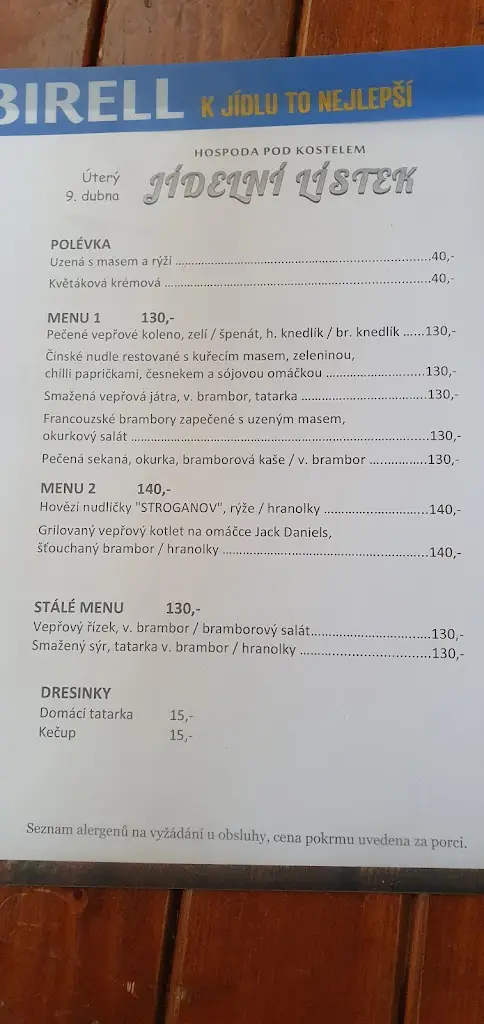Menu_Hospoda Pod Kostelem_Jarošov nad Nežárkou_image_2