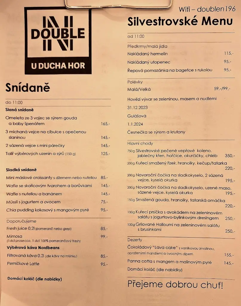 Menu_Double N Harrachov_Harrachov_image_1